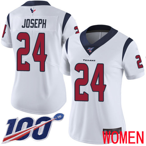 Houston Texans Limited White Women Johnathan Joseph Road Jersey NFL Football #24 100th Season Vapor Untouchable